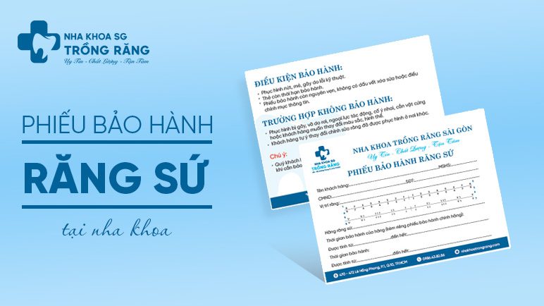 Phiếu bảo hành nha khoa trồng răng sài gòn