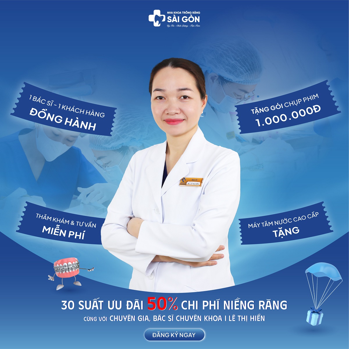 30 Suất Ưu Đãi 50% Chi Phí Niềng Răng Cùng BS CKI Lê Thị Hiền