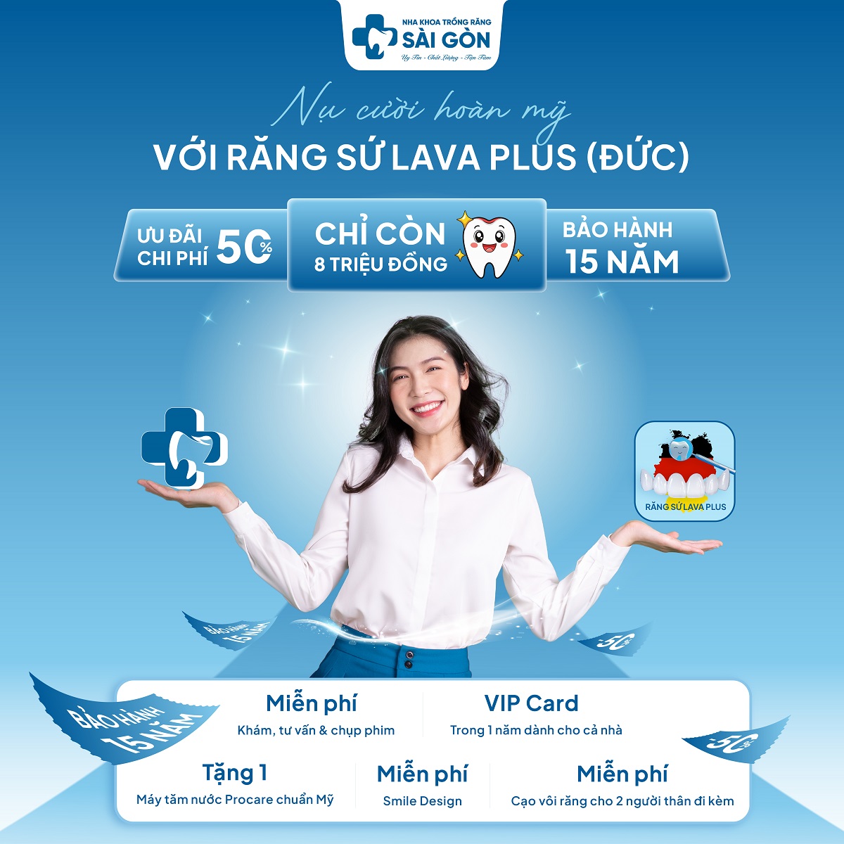 Nụ cười hoàn mỹ với răng sứ Lava Plus (Đức)